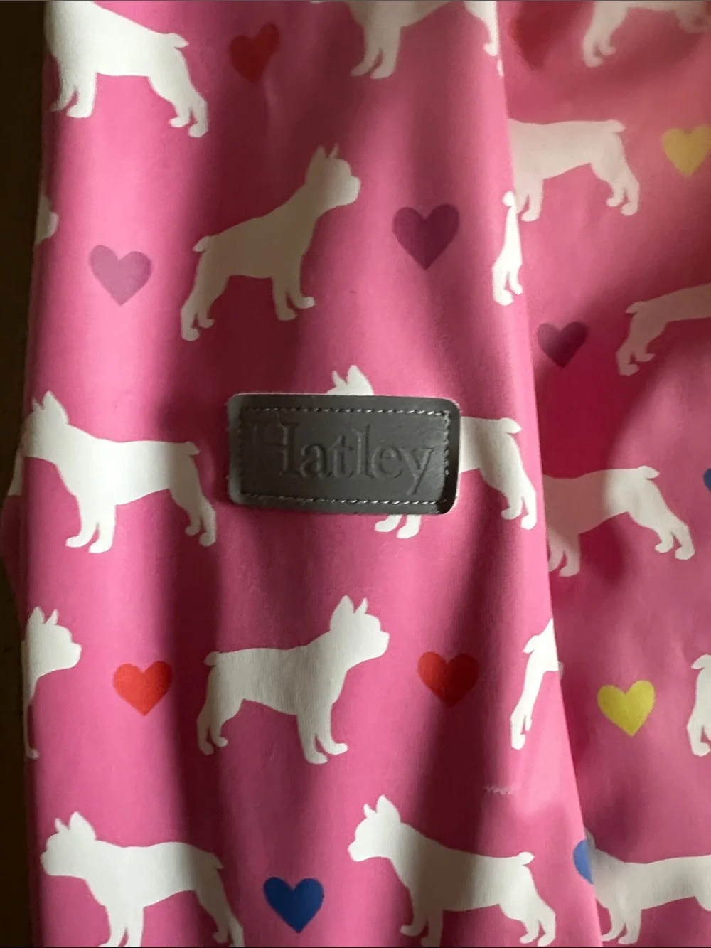 Hatley Pink Dog & Heart Hooded Raincoat